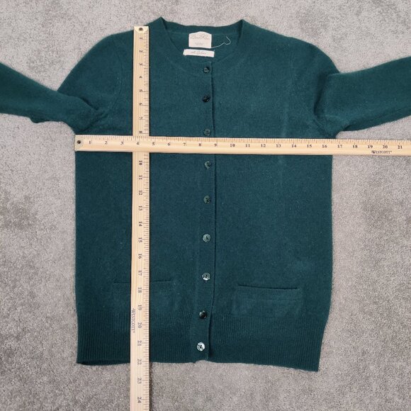 Zara Knit Women's Button Down 100% Cashmere Cardigan in Green Size Small - Picture 4 of 6